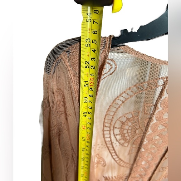 Festi Maxi Lace Kimono Tan 1X - Picture 7 of 12
